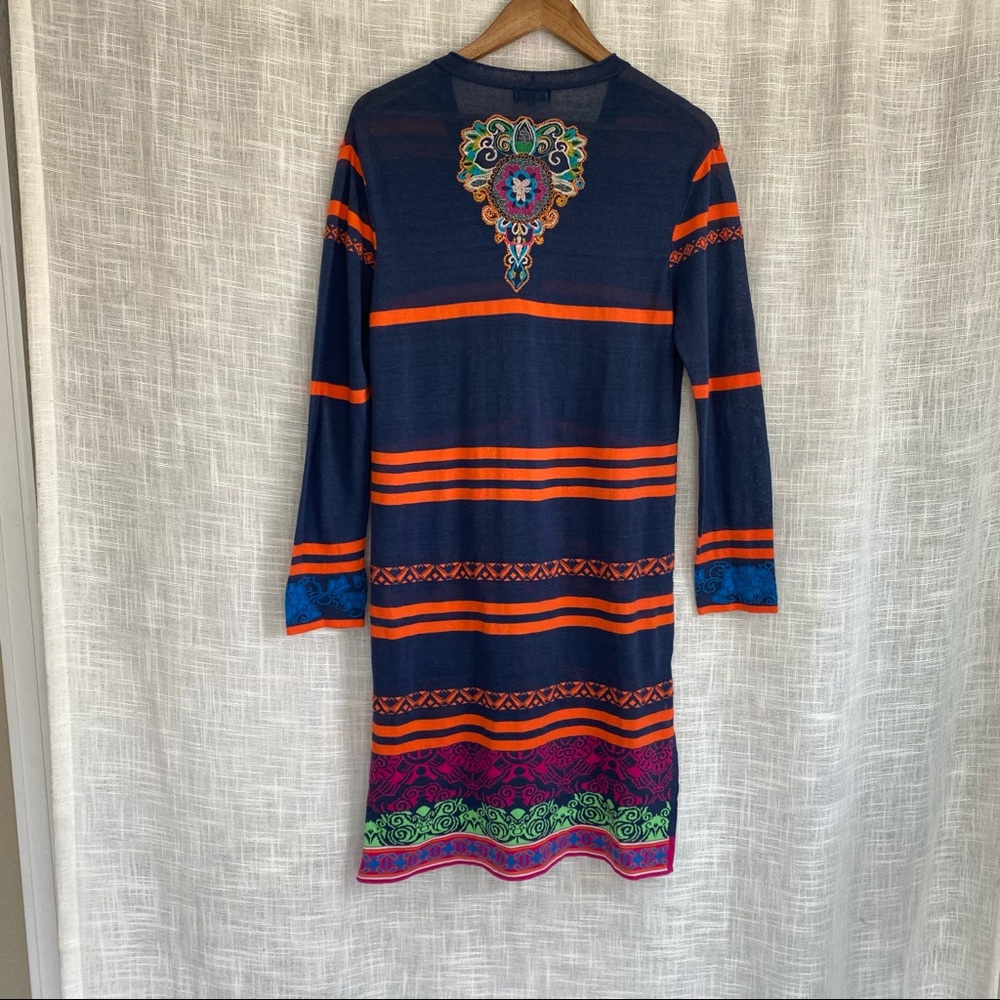 Ivko Linen Blend Mandala Duster Cardigan Sweater
